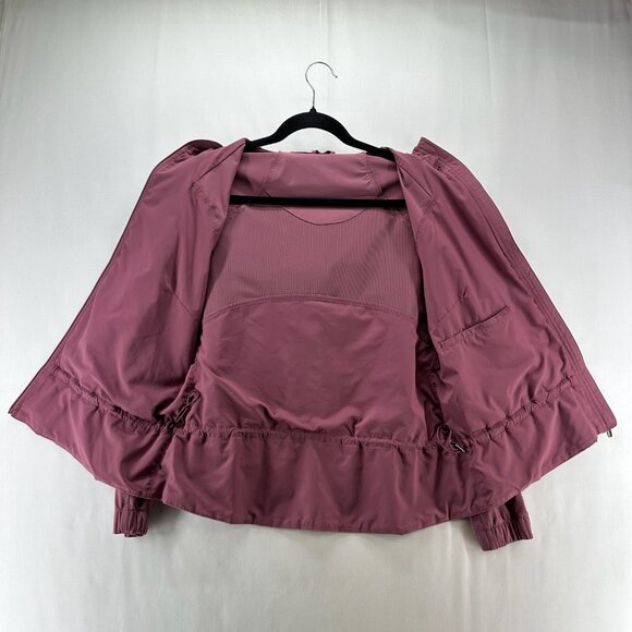 Lululemon Pack It Up Jacket Sz 4 Full Zip Hooded Drawcord Waist Back Vent Mauve - Picture 7 of 12
